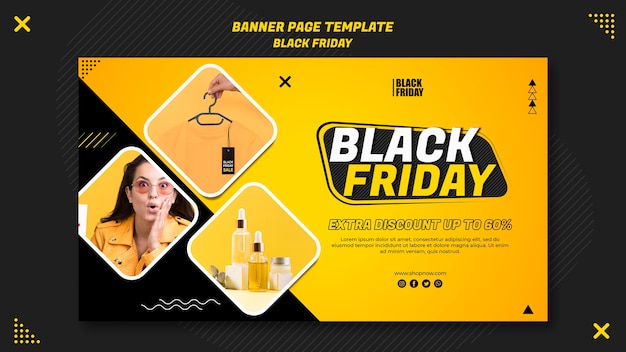 Horizontal Banner Template for Black Friday Clearance – Free Download