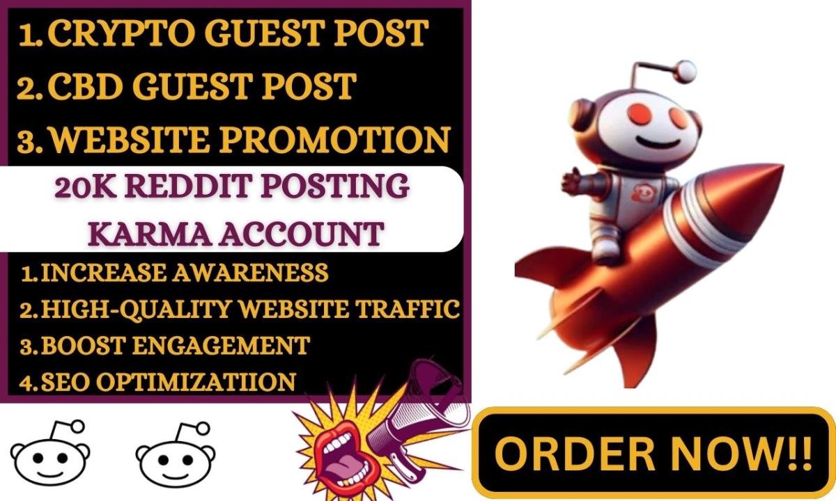 I Will Provide Reddit Post Upvotes for Your IPTV Website, Crypto Projects, OnlyFans, CBD Product Store, and AI Apps