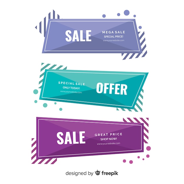 Geometric Sales Banners – Free Download, Download Free Stock Photo