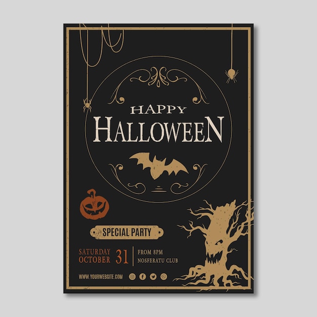 Halloween Party Flyer Template – Download Free Stock Photo