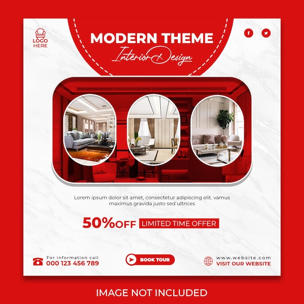 Furnished Modern Interior Social Media Design – Free Download