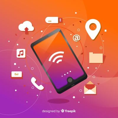 Isometric Mobile Phone with Apps – Free Stock Photo for Download