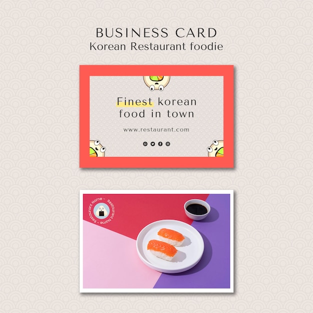 Korean Restaurant Business Card Template – Free Download