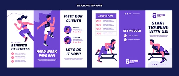 Hand Drawn Flat Design Fitness Brochure – Free Stock Photo, Download for Free