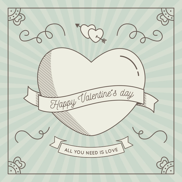 Vintage Valentine’s Day Background – Free Download