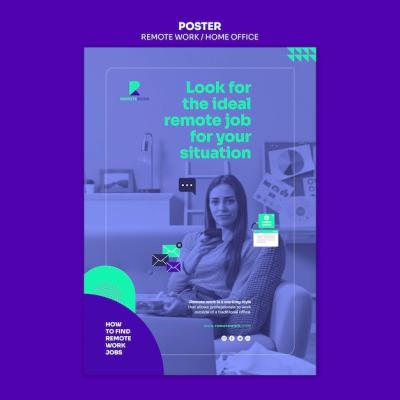 Remote Working Poster Template – Free Download