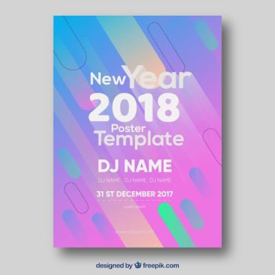 Colorful New Year Party Poster Template – Free Stock Photo, Download for Free