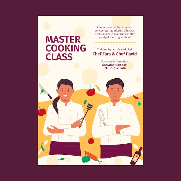 Chef Career Poster in Flat Design – Free Download