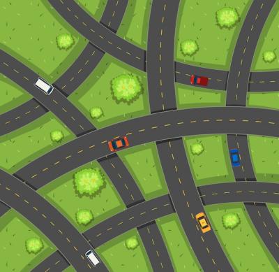 Aerial View of Cars on Roads – Free Download