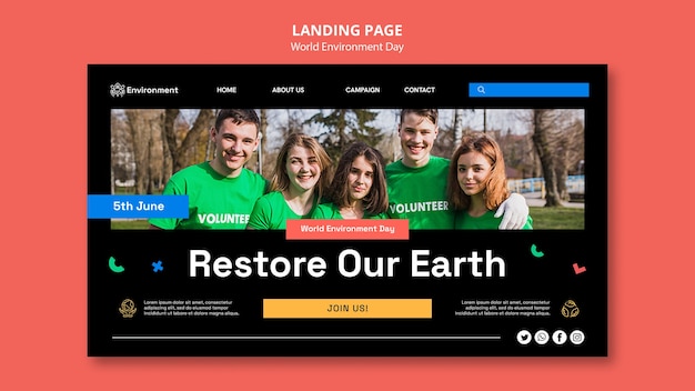 World Environment Day Celebration Landing Page Template – Free to Download