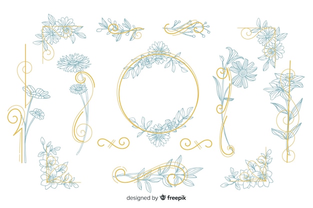 Hand Drawn Wedding Ornament Collection – Free Download