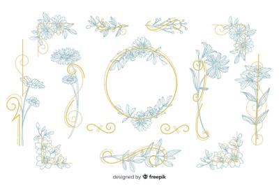 Hand Drawn Wedding Ornament Collection – Free Download