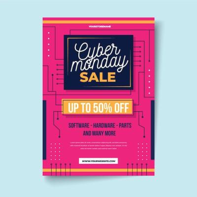 Flat Cyber Monday Flyer Template – Free Download