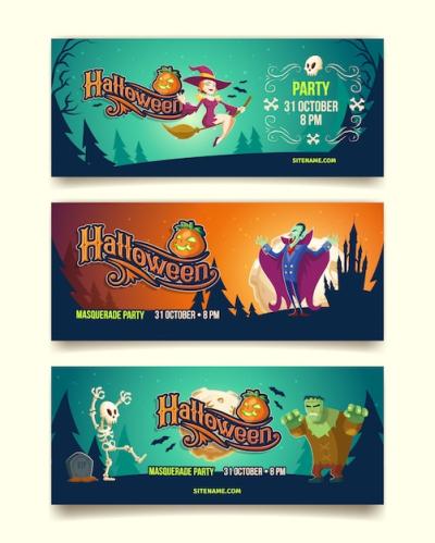 Halloween Party Invitation Card Illustrations – Free Download