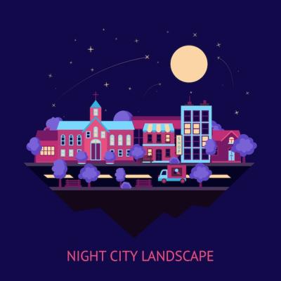 City Scape Night Background – Free Download Free Stock Photo