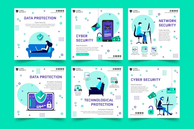 Cyber Security Instagram Post Templates – Download Free Stock Photos