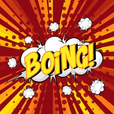 BOING Wording Comic Speech Bubble on Burst – Free Download