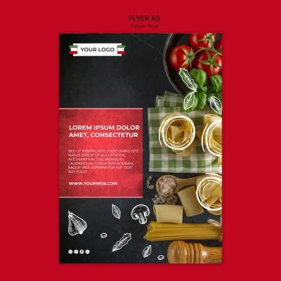 Italian Cuisine Flyer Template Design – Free to Download