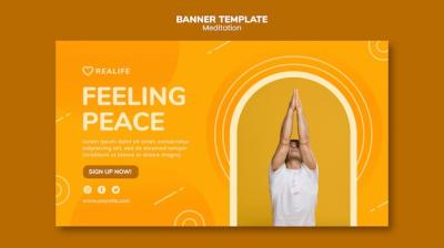 Meditation Peace Banner Template – Free Download