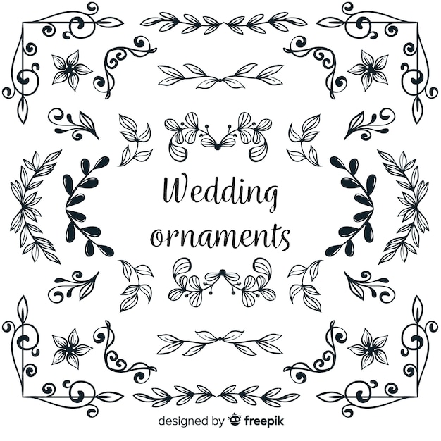 Hand Drawn Wedding Ornament Collection – Free to Download