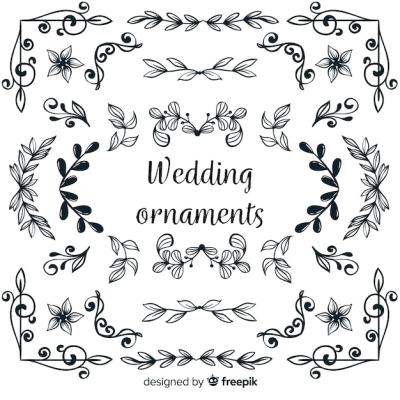 Hand Drawn Wedding Ornament Collection – Free to Download