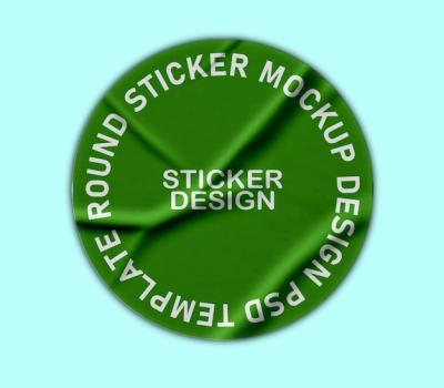 Round Sticker Mockup Design PSD Template – Free to Download