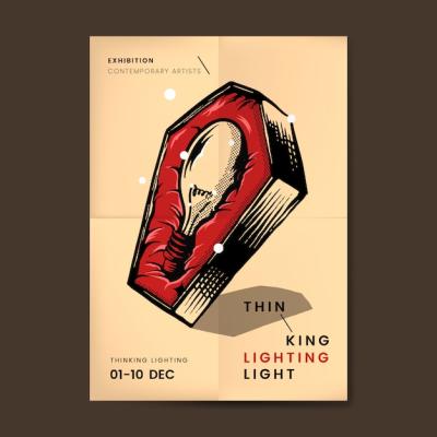 Light Bulb in the Coffin Vector – Free to Download