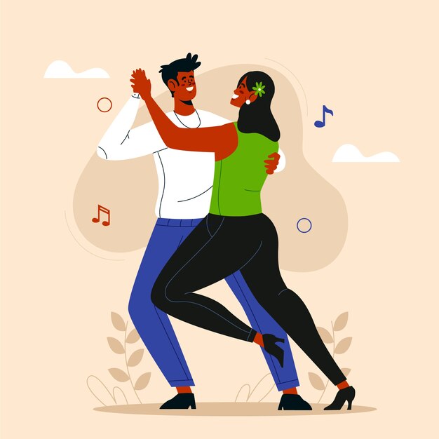 Hand Drawn Flat Design Kizomba Illustration – Free Download