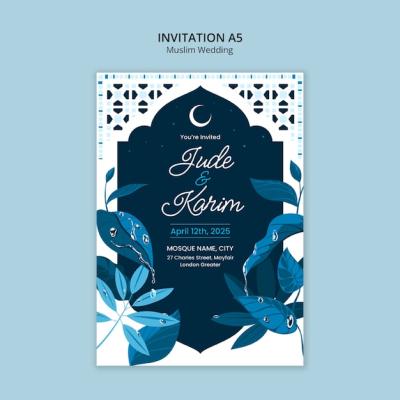 Muslim Wedding Template Design – Free Download, Free Stock Photo