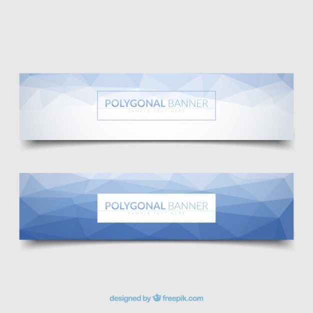 Blue Polygonal Banners – Free to Download Vector Templates