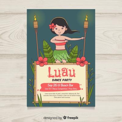 Luau Party Flyer Template – Free Download