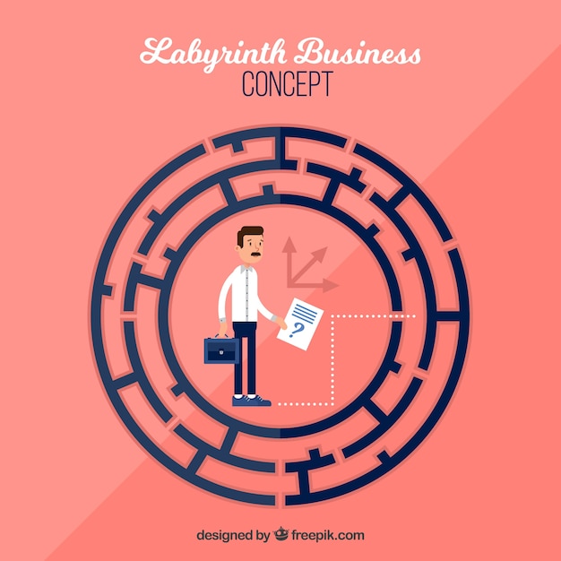 Flat Business Concept with Labyrinth – Free Stock Photos for Download