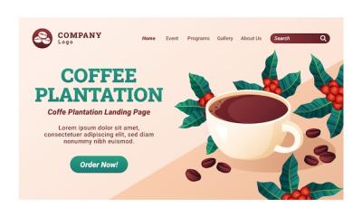 Gradient Coffee Plantation Web Template â Free Download