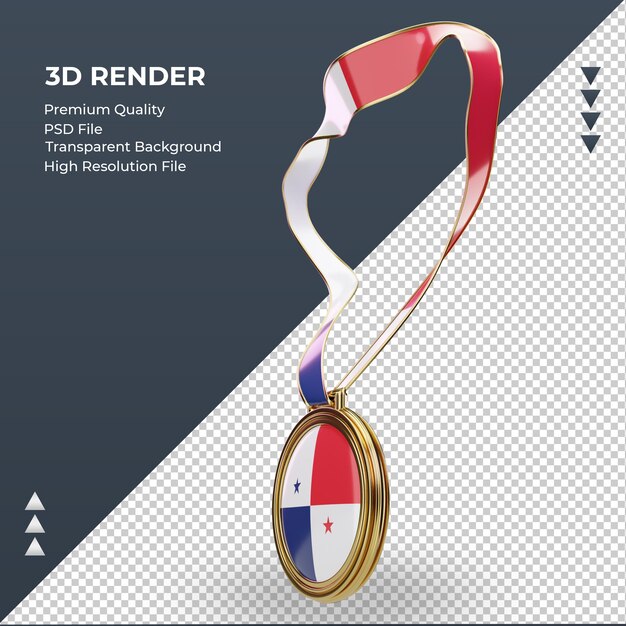 3D Medal Rendering Featuring the Panama Flag – Free Stock Photo, Download for Free