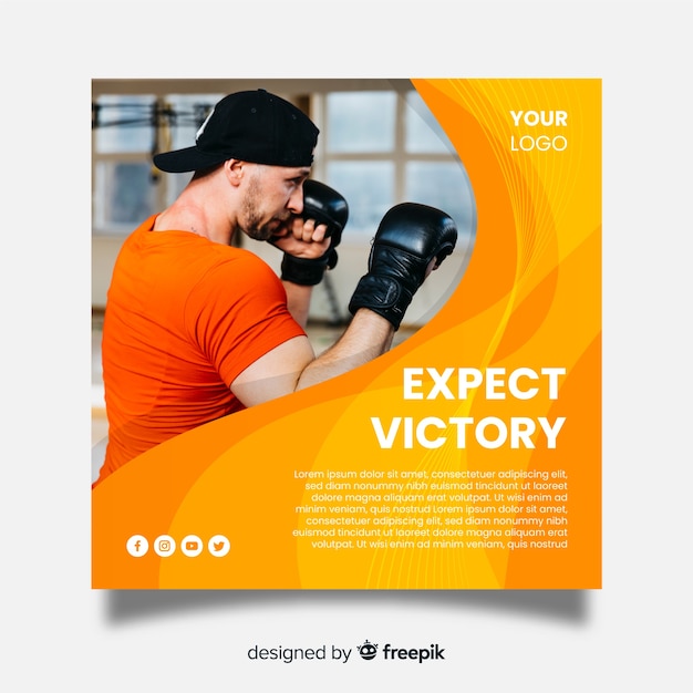 Sport Square Banner Design – Free Download, Free Stock Photo