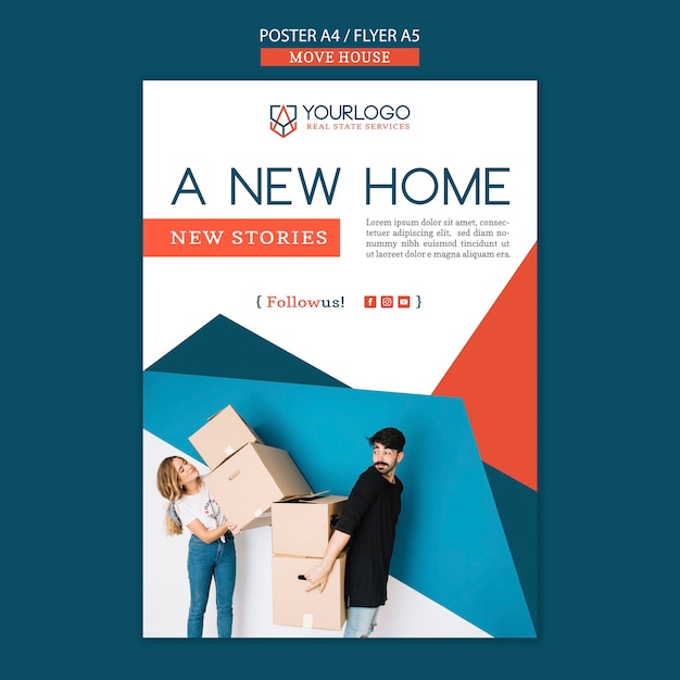 Move House Poster Template – Free Download