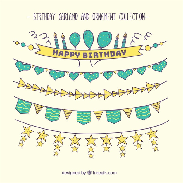 Green and Yellow Birthday Decoration – Free Download