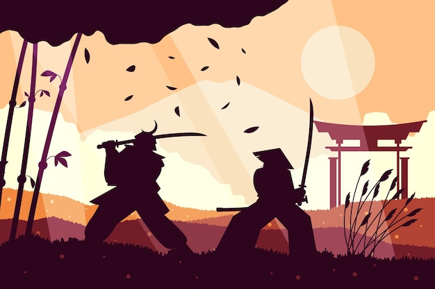 Flat Samurai Illustration Background – Free Stock Photo, Download Free