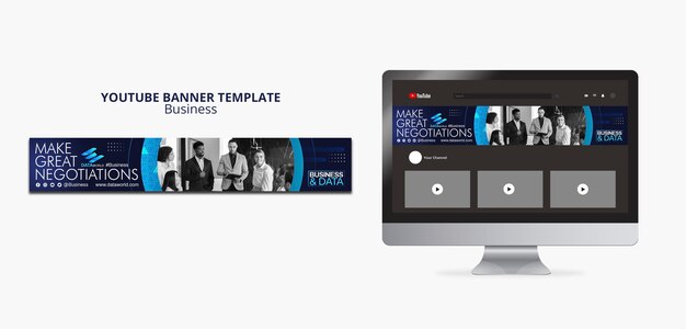 Business Strategy YouTube Banner Template – Free Download