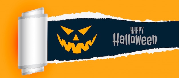 Scary Halloween Background with Torn Paper Effect – Free to Download