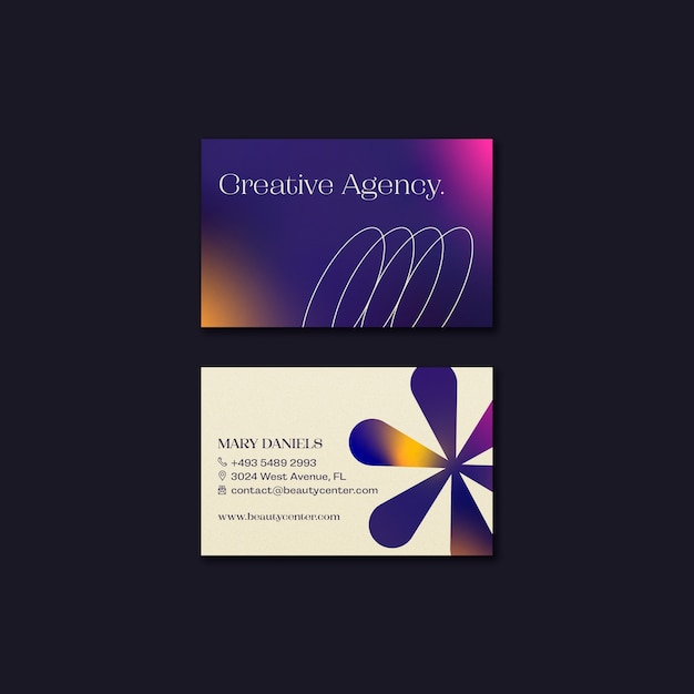 Gradient Horizontal Business Card Template for Business – Free Download