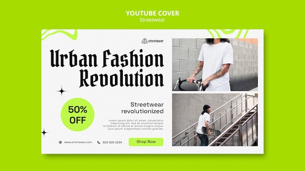 YouTube Cover Template for Streetwear Fashion Shopping – Free Download