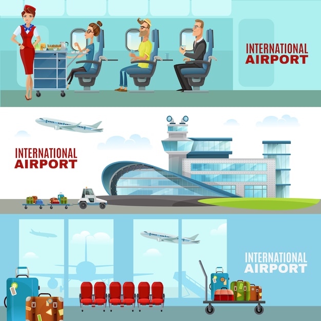 International Airport Horizontal Banners – Free Download