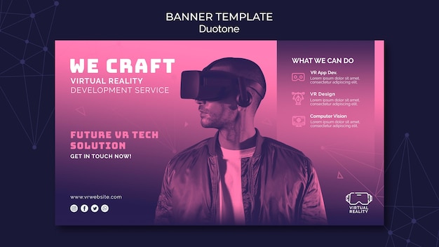 Duotone Virtual Reality Banner Template – Free to Download