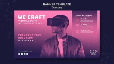 Duotone Virtual Reality Banner Template – Free to Download