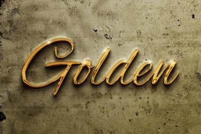 Gold Chrome Metallic Luxury Sparkles 3D Editable Text Effect Mockup – Free Download