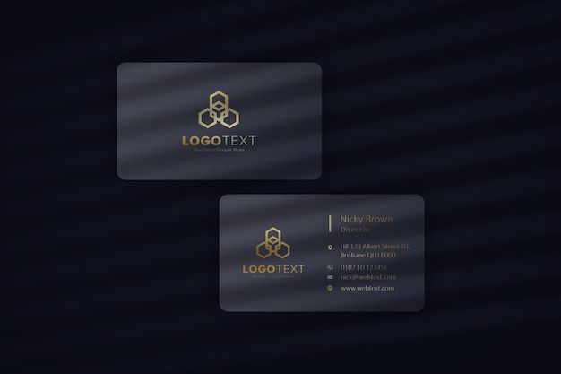 Business Card Mockup Design on Dark Background – Free Download