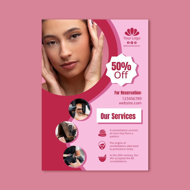 Minimalist Fuchsia Beauty Salon Flyer – Free Download