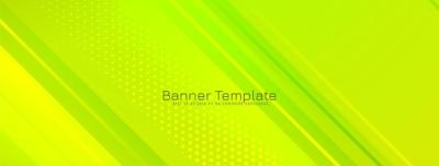 Modern Soft Green Geometric Stripe Design Banner – Free Download