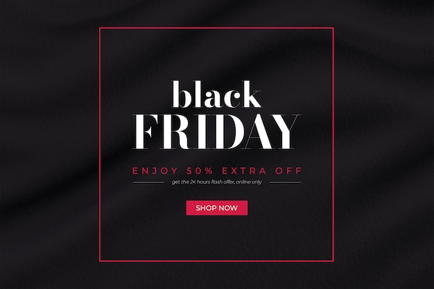 Black Friday Promo Banner with Wavy Fabric Background – Free Stock Photo for Download